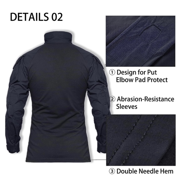 MAGCOMSEN Men's Tactical Military 1/4 Zip Long Sleeve Shirt with Pockets XL - Picture 5 of 7